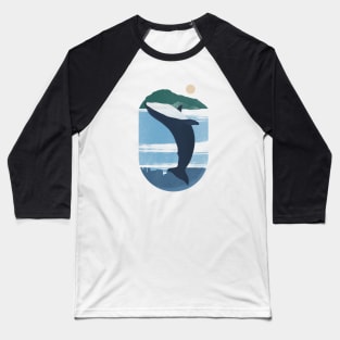 Sea landscape with a whale Baseball T-Shirt